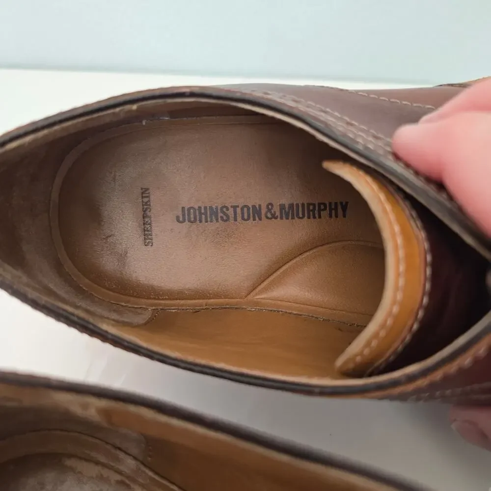 Johnston & Murphy Shoes Men's 11M Brown Leather Wingtip Oxfords Dress Career
